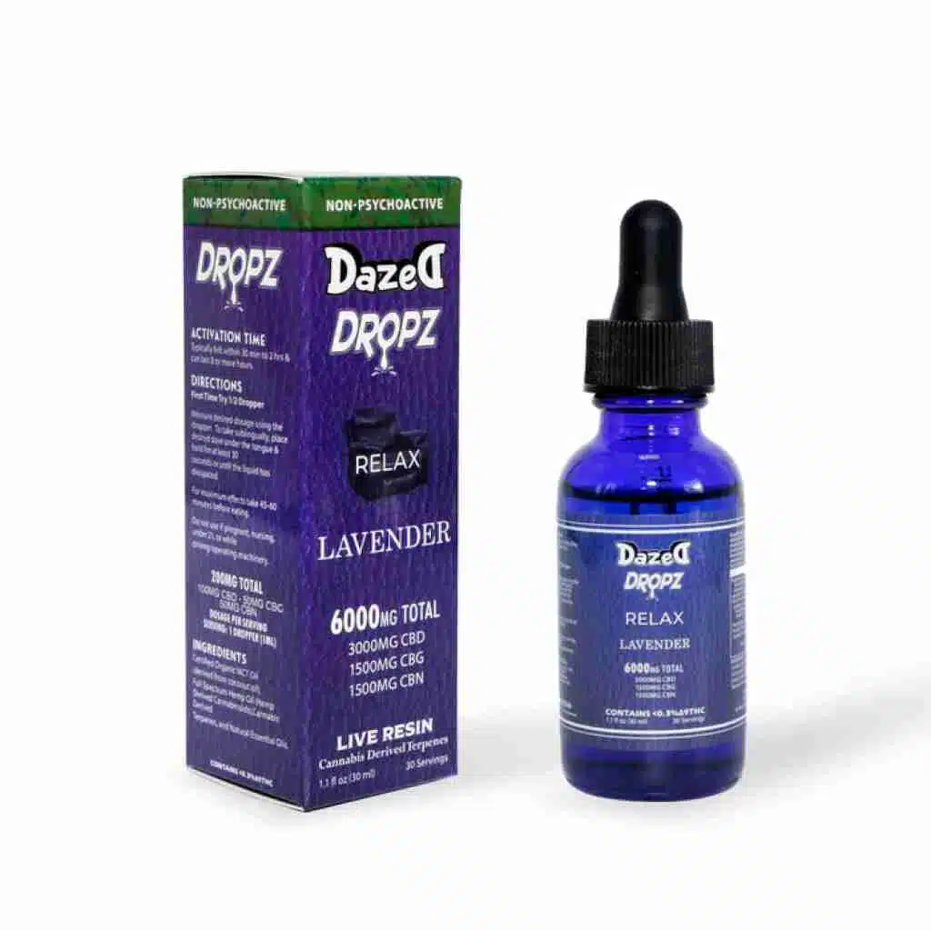 Dazed Dropz THC CBD CBG CBD Oil Tinctures Lavender