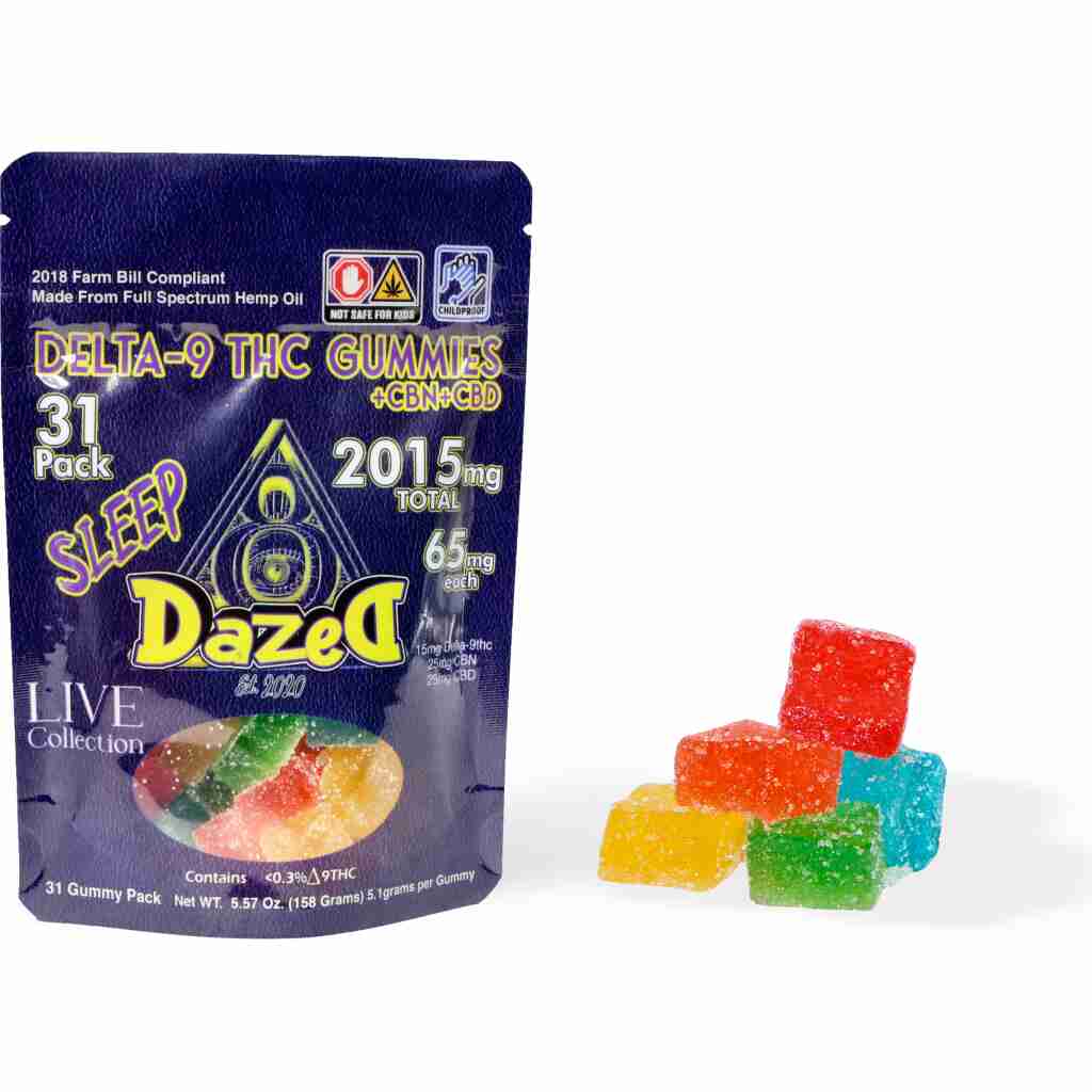 DazeD8 LIVE 65mg Delta-9 THC Gummies (31pc) - Sleep