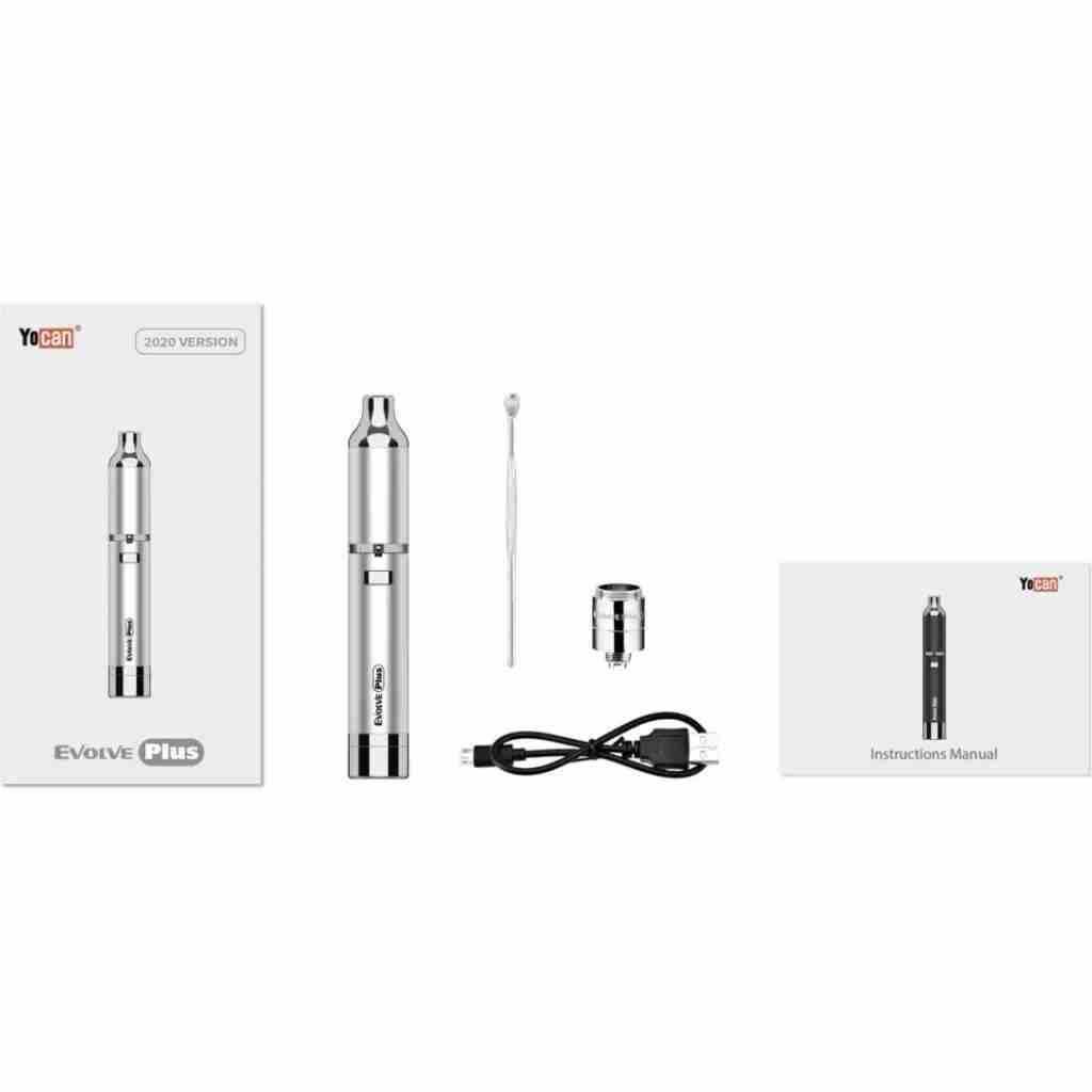 Yocan Evolve Plus Dab Vaporizer Pen Black all accessories