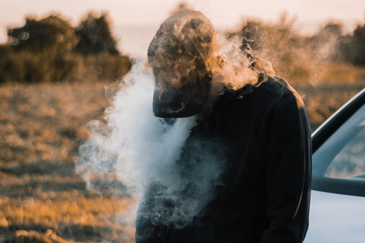 A guy vaping delta 8