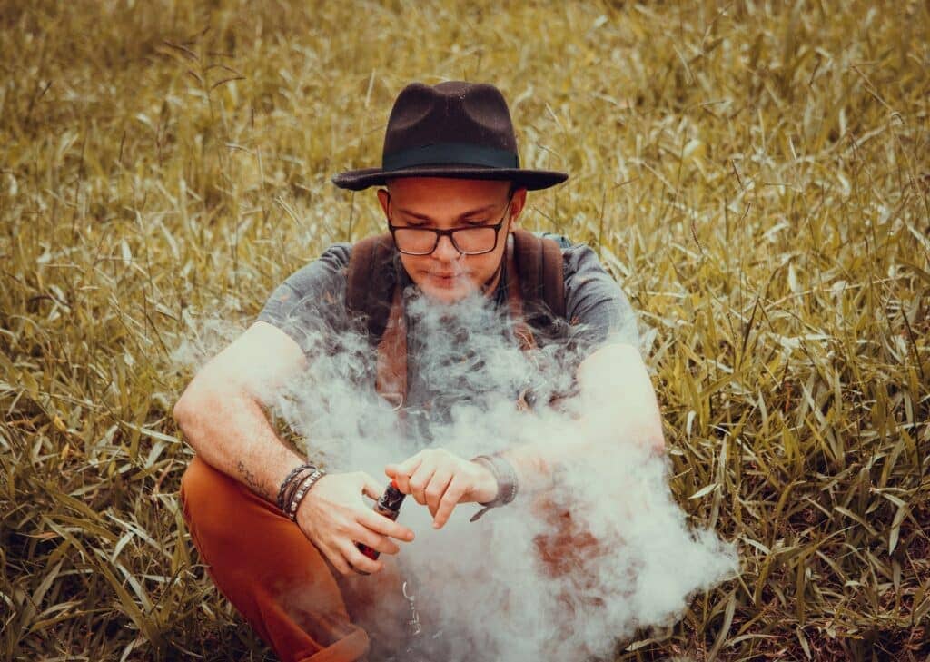 A guy vaping