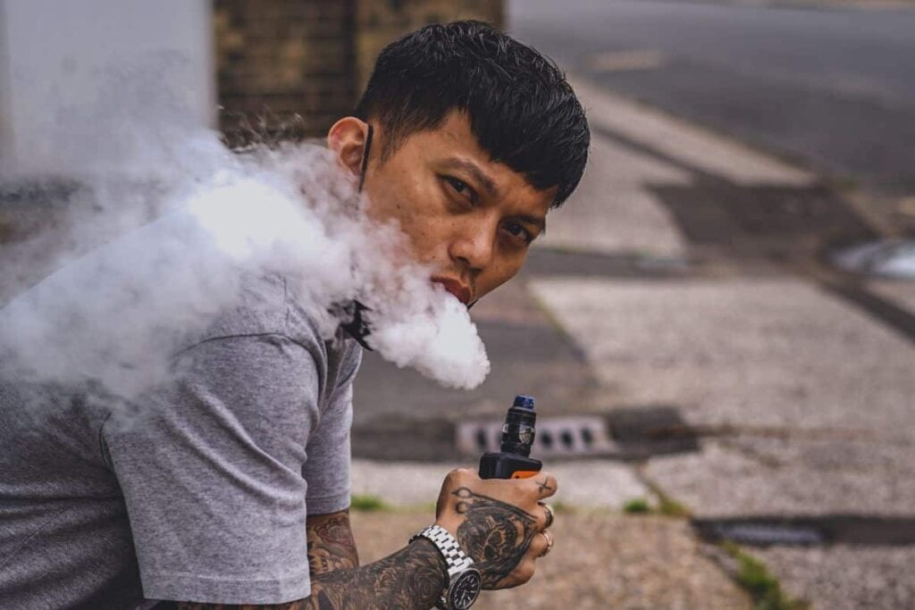 A guy vaping delta 8