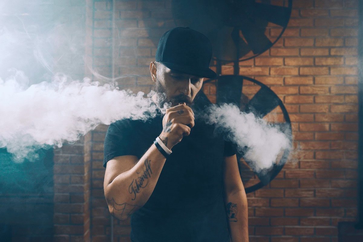 A guy vaping A guy vaping
