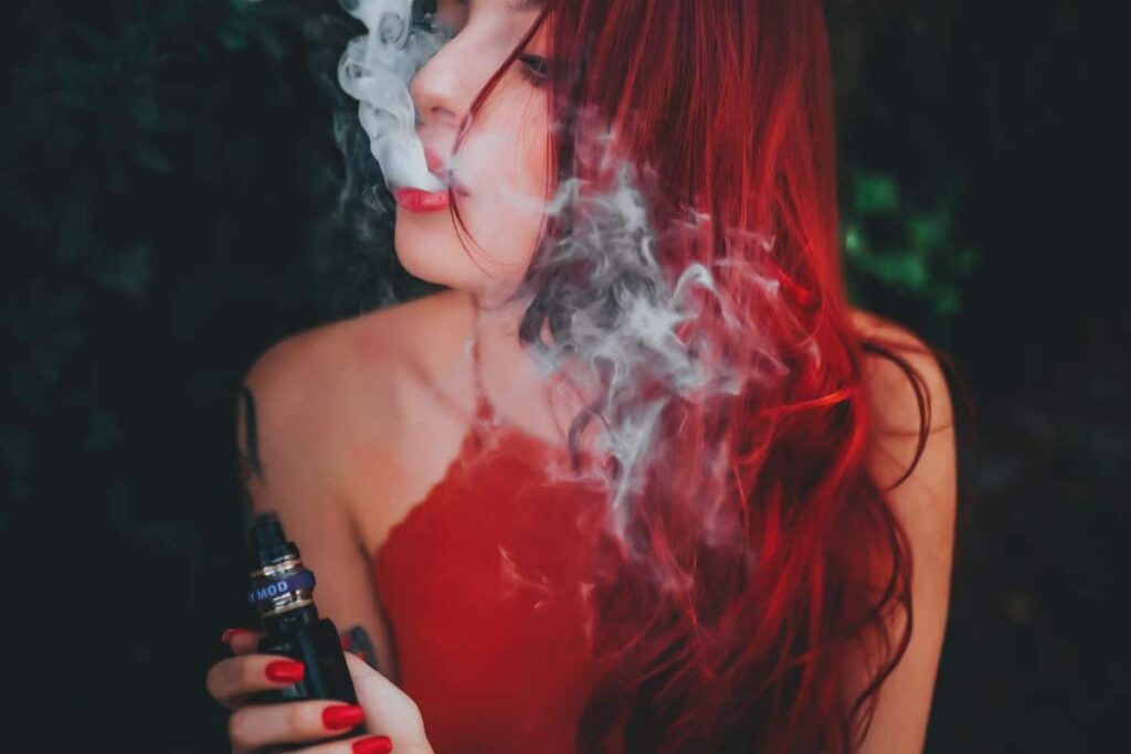 A girl vaping