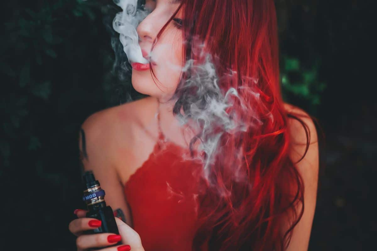 A girl vaping