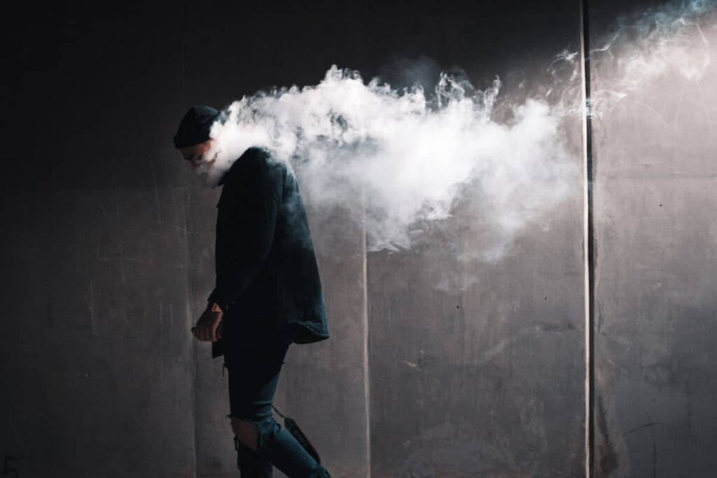 A guy vaping