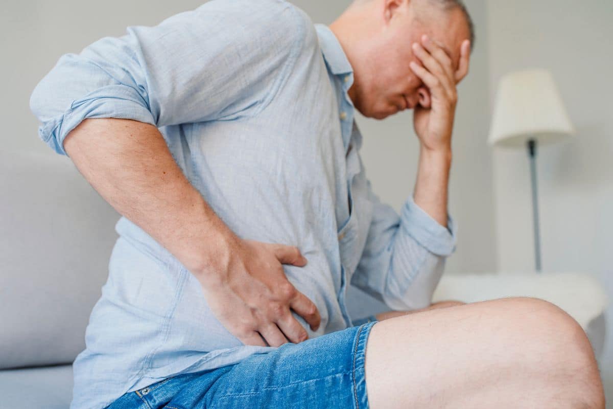 A man having nausea