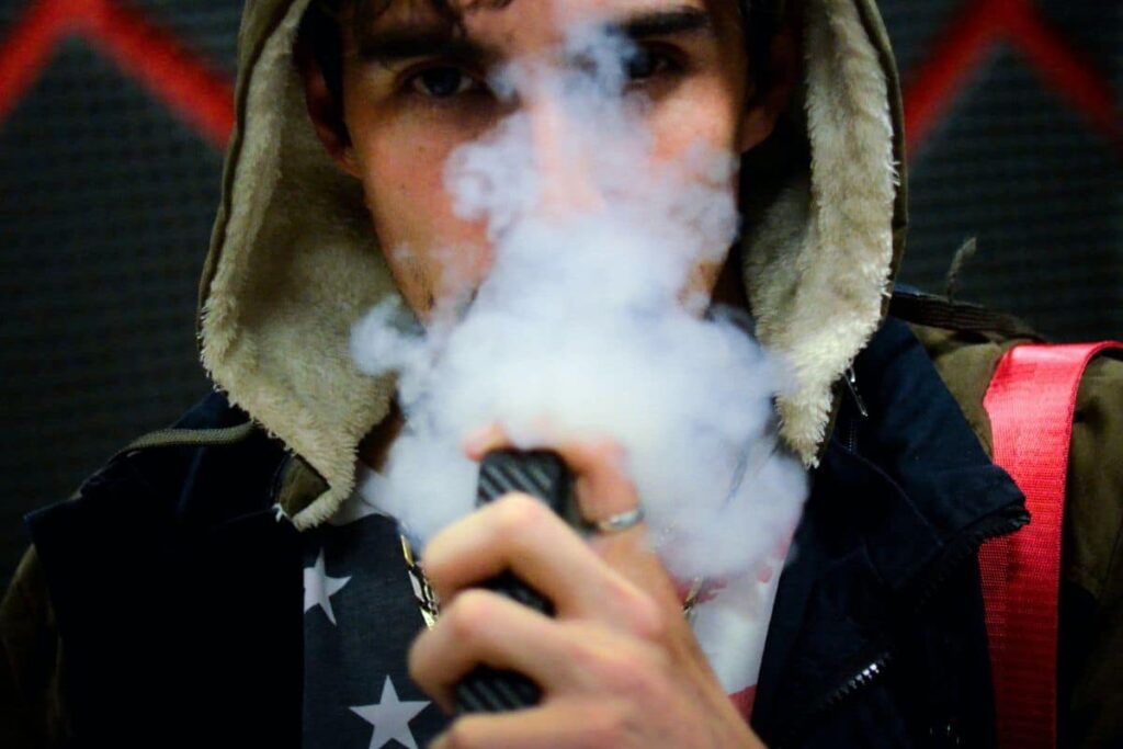 A man vaping