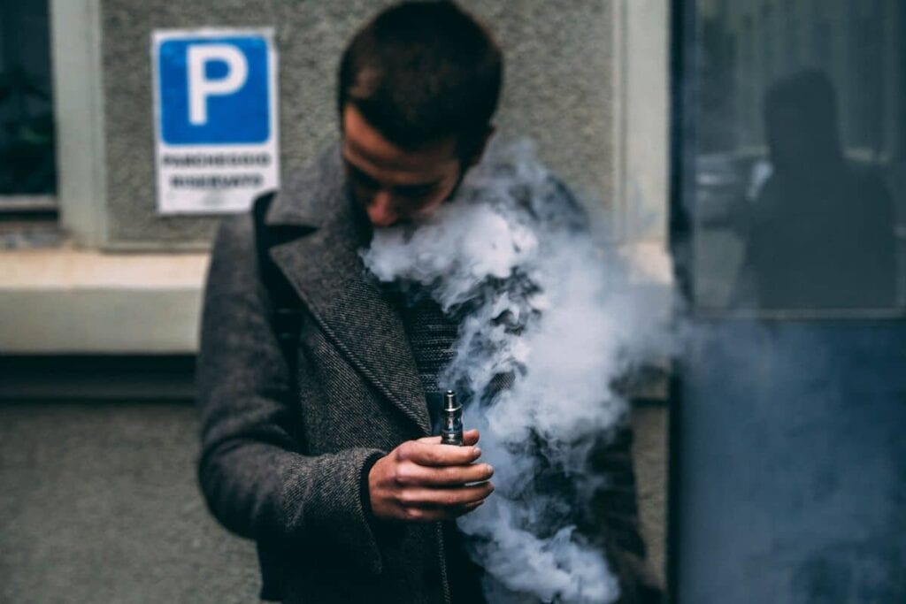 Man vaping