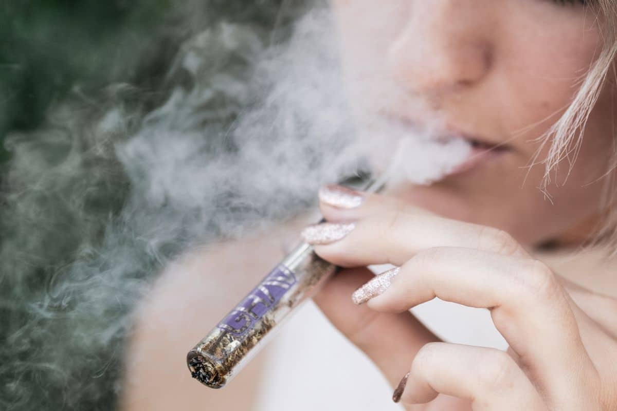 Woman Vaporizing THC