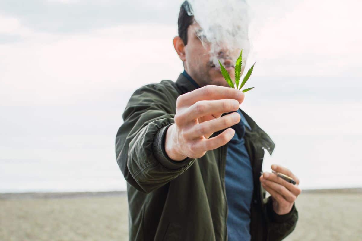 A guy smoking cannabis