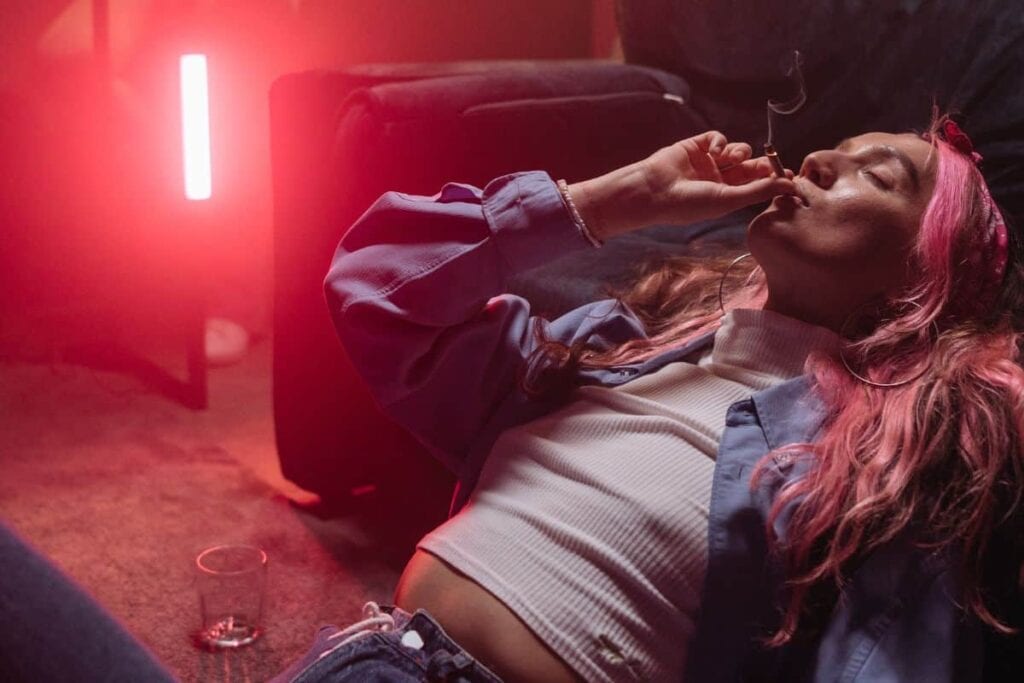 Smoking weed and drinking water