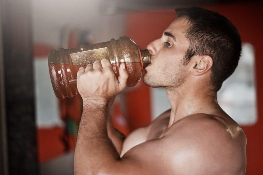 A guy taking Pre workout after smoking weed
