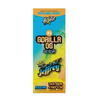 HiXotic Trap’d Out Jeffrey Disposable Vape 3g Gorilla OG