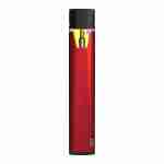 A red and black e-cigarette with a white background, featuring the Official STIIIZY Vape Pen & Battery (Starter).