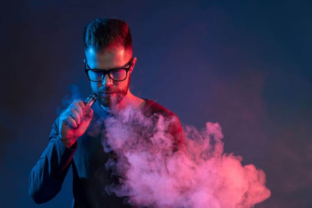 A guy smoking delta 8 and having brain fog