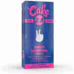A blue box with pink and white text that contains Delta 8 vape cartridges.