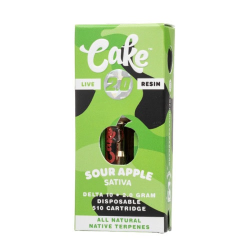 Cake Delta 10 Live Resin 510 Cartridges 2g Sour Apple
