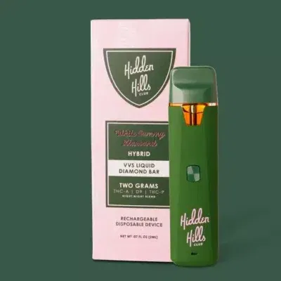 hidden hills club vvs diamonds night blend disposable white gummy ztarburst