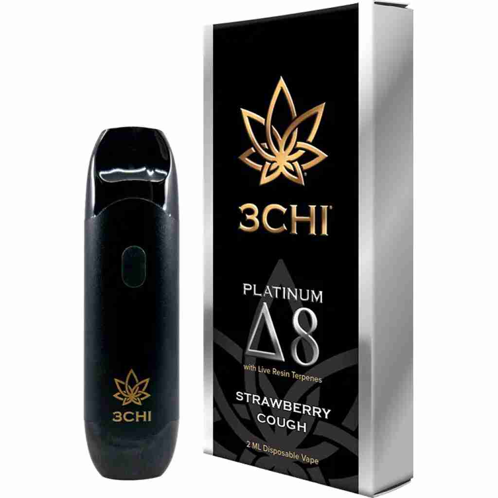 3CHI Platinum Delta 8 Disposable Vape Pens (2g) Strawberry Cough