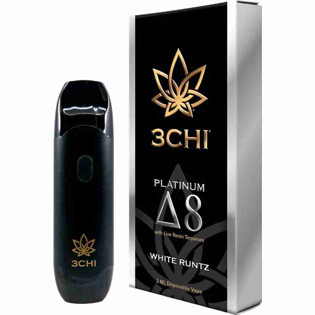 3CHI Platinum Delta 8 Disposable Vape Pens (2g) White Runtz