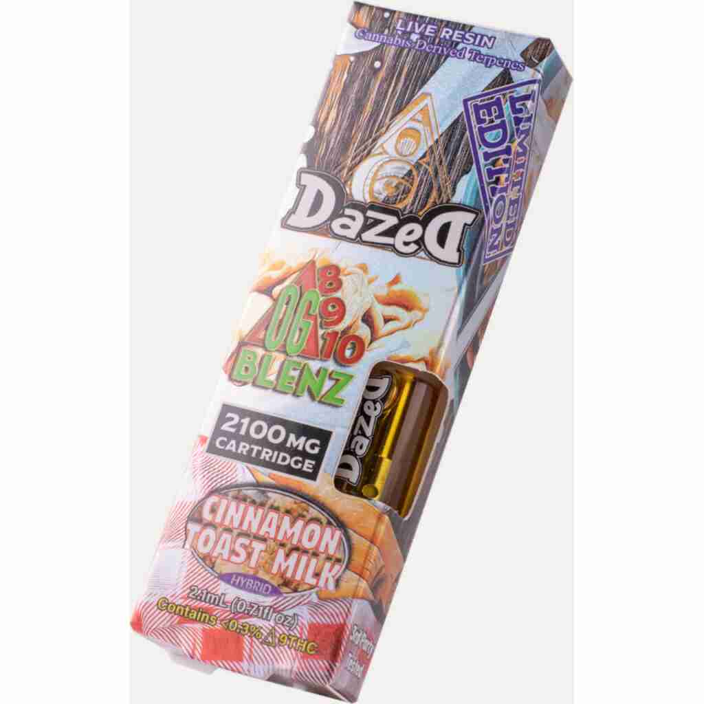 Dazed8 OG Blenz Live Resin 510 Cartridges 2.1g Cinnamon Toast Milk