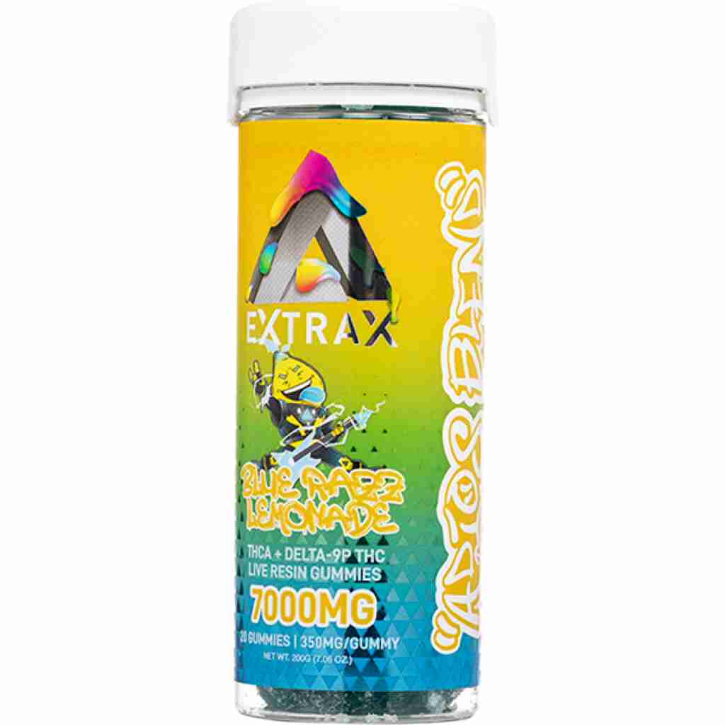 delta extrax adios blend gummies 7000mg blue razz lemonade