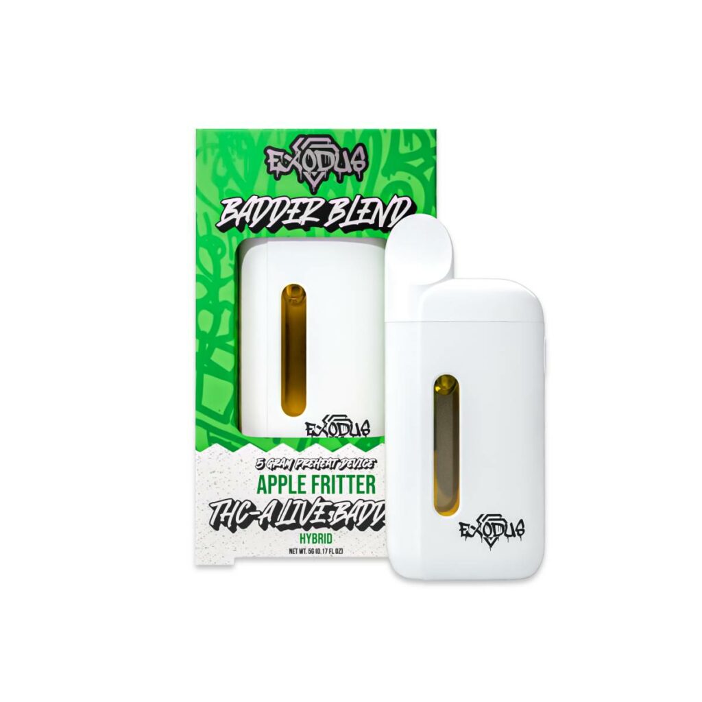 Exodus Badder Blend Preheat THCa Disposable Vape 5 Grams Apple Fritter