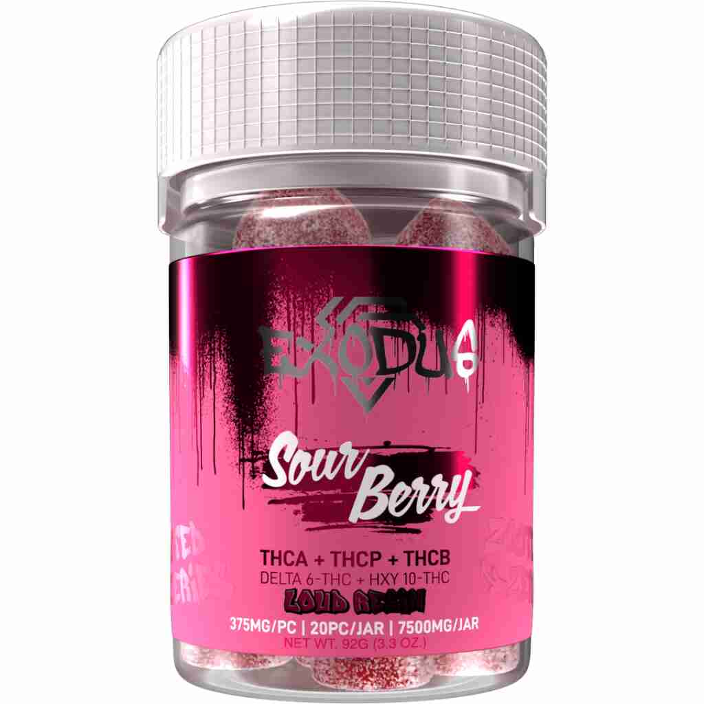 Exodus Zooted Zeries 7500mg Loud Resin Gummies 20pc Sour Berry
