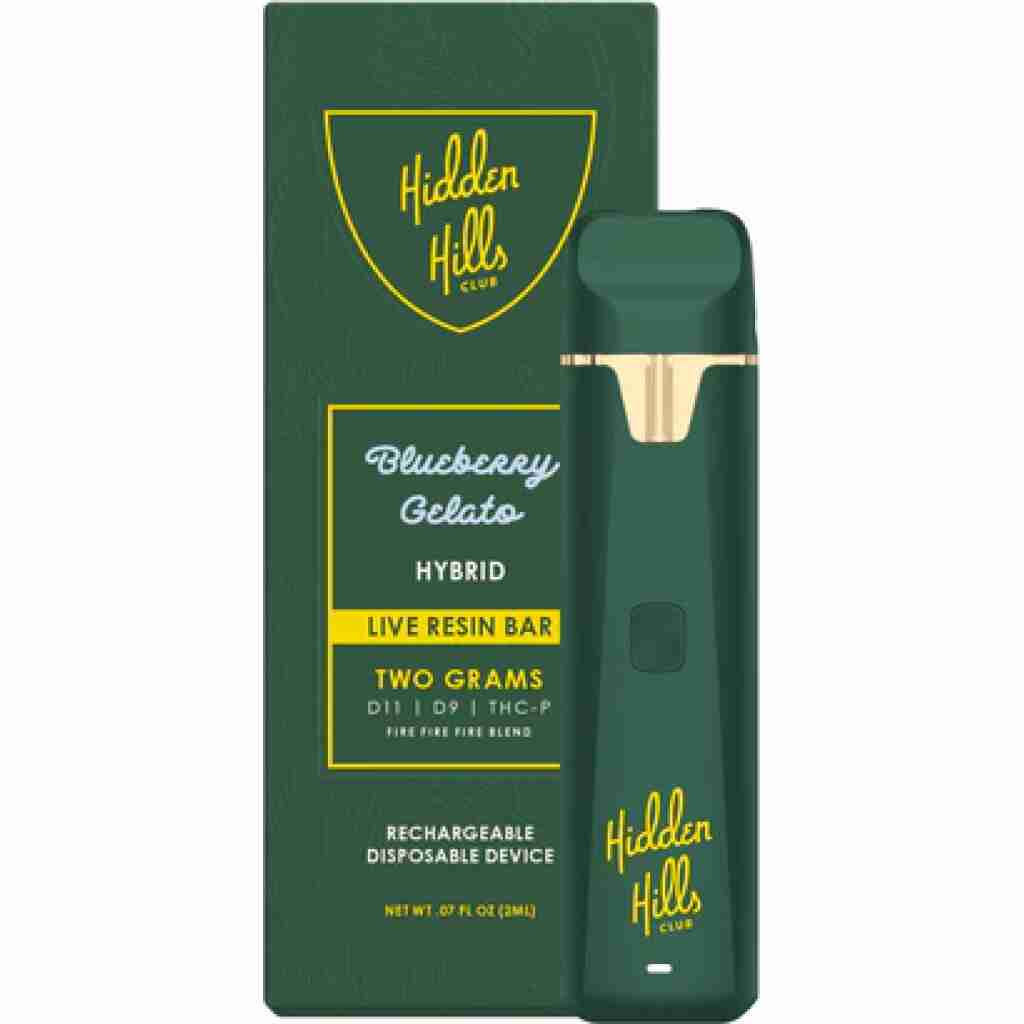 hidden hills club fire blend disposable blueberry gelato