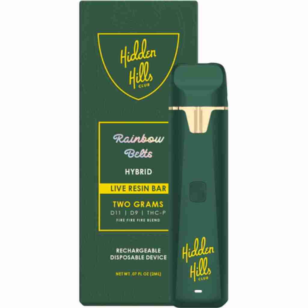 hidden hills club fire blend disposable rainbow belts