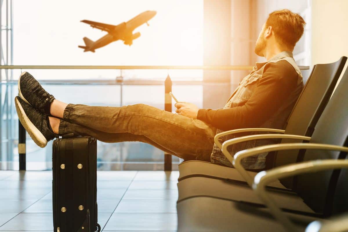 A man travelling with Delta 9 Gummies at the airport A man travelling with Delta 9 Gummies at the airport