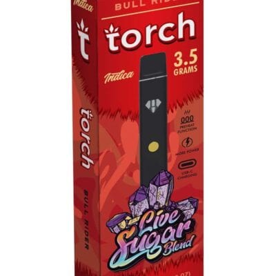 A box with Torch Live Sugar Blend Disposables | 3.5g in it.