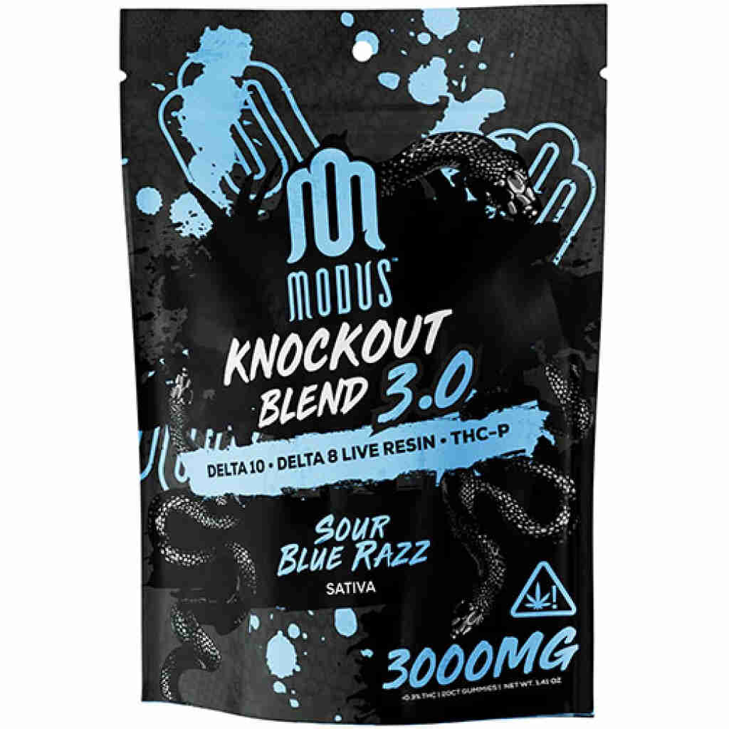 modus knockout gummies v3 3000mg sour blue razz