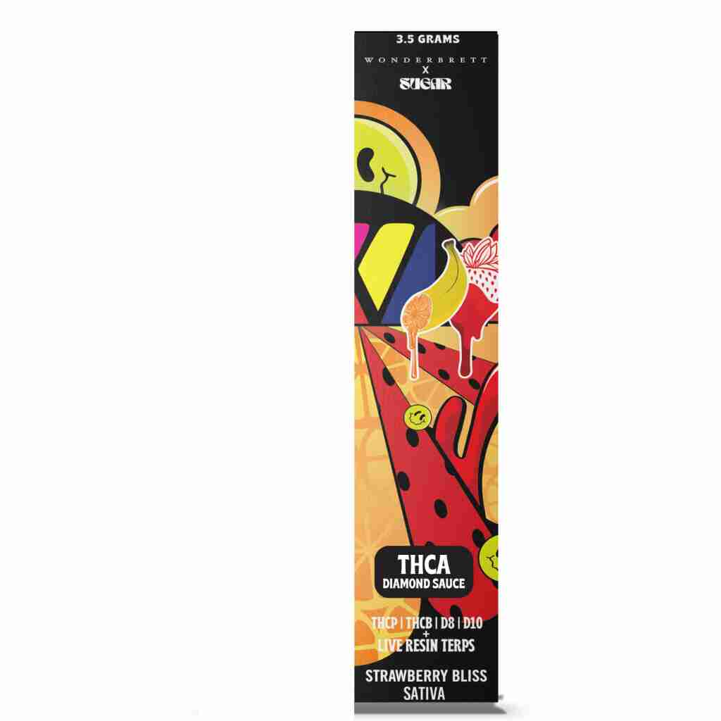 an Sugar x Wonderbrett THCa Disposable Vapes (3.5g) with a colorful design on it.