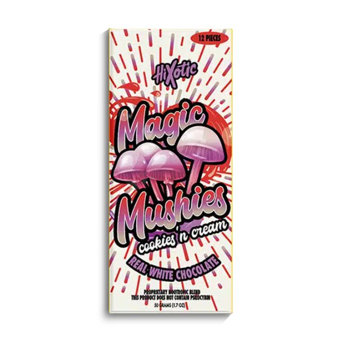 HiXotic Magic Mushies Chocolate Bar 50g - Cookies n Cream