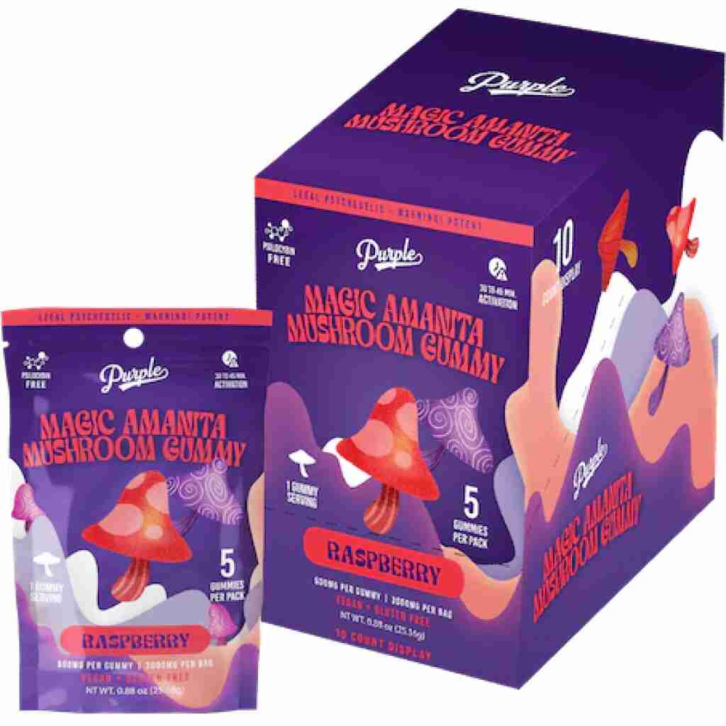 Purple Magic Mushroom Gummies 3000mg 5pc - Raspberry