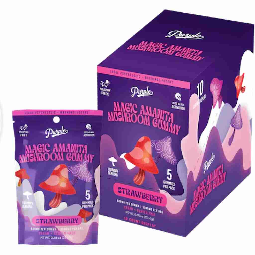 Purple Magic Mushroom Gummies 3000mg 5pc - Strawberry