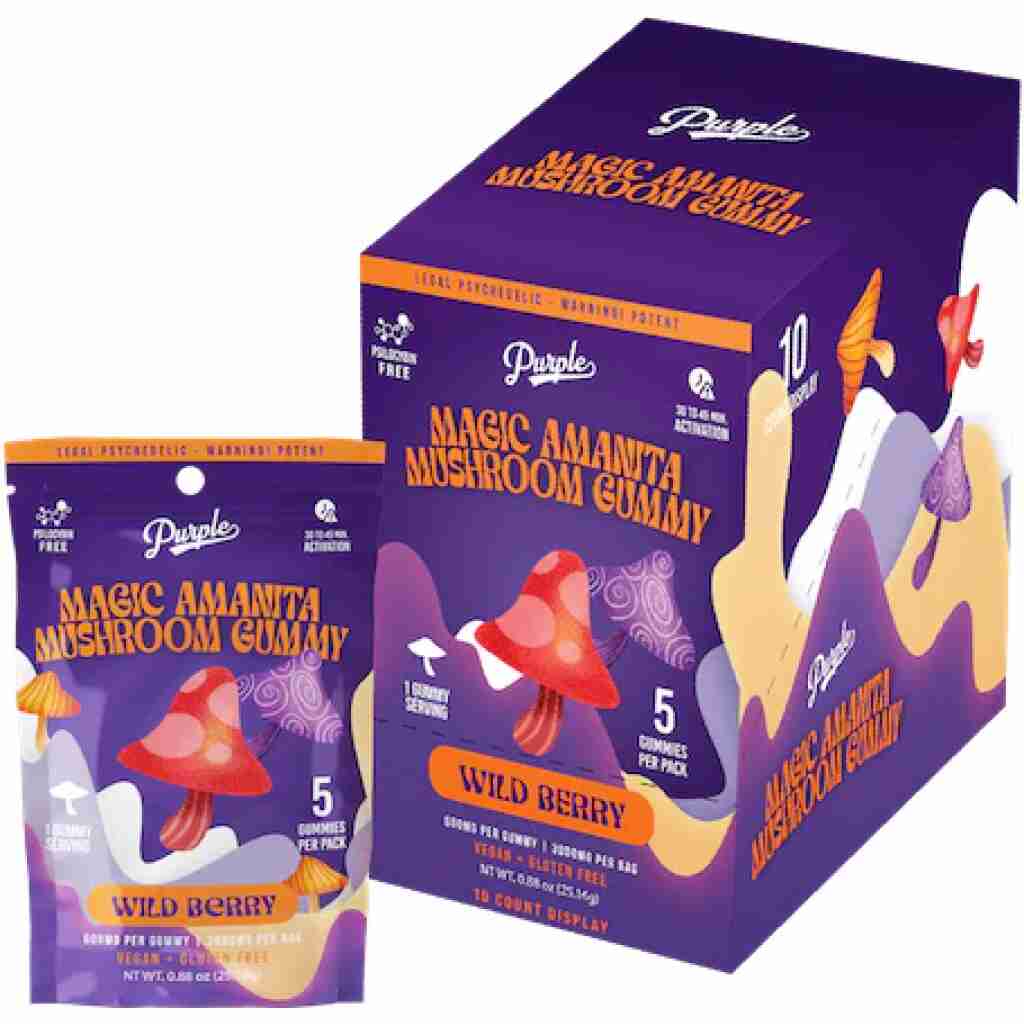 Purple Magic Mushroom Gummies 3000mg 5pc - Wild Berry