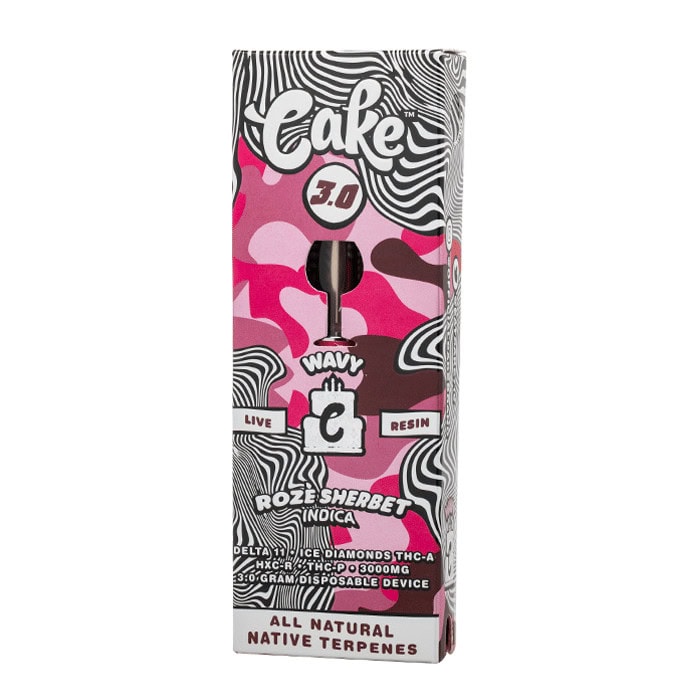 cake wavy 3.0 live resin disposable vape roze sherbert