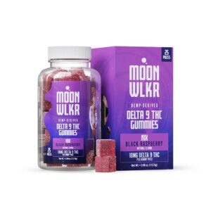 Moonwlkr Delta-9 THC gummies 25pc blackberry.