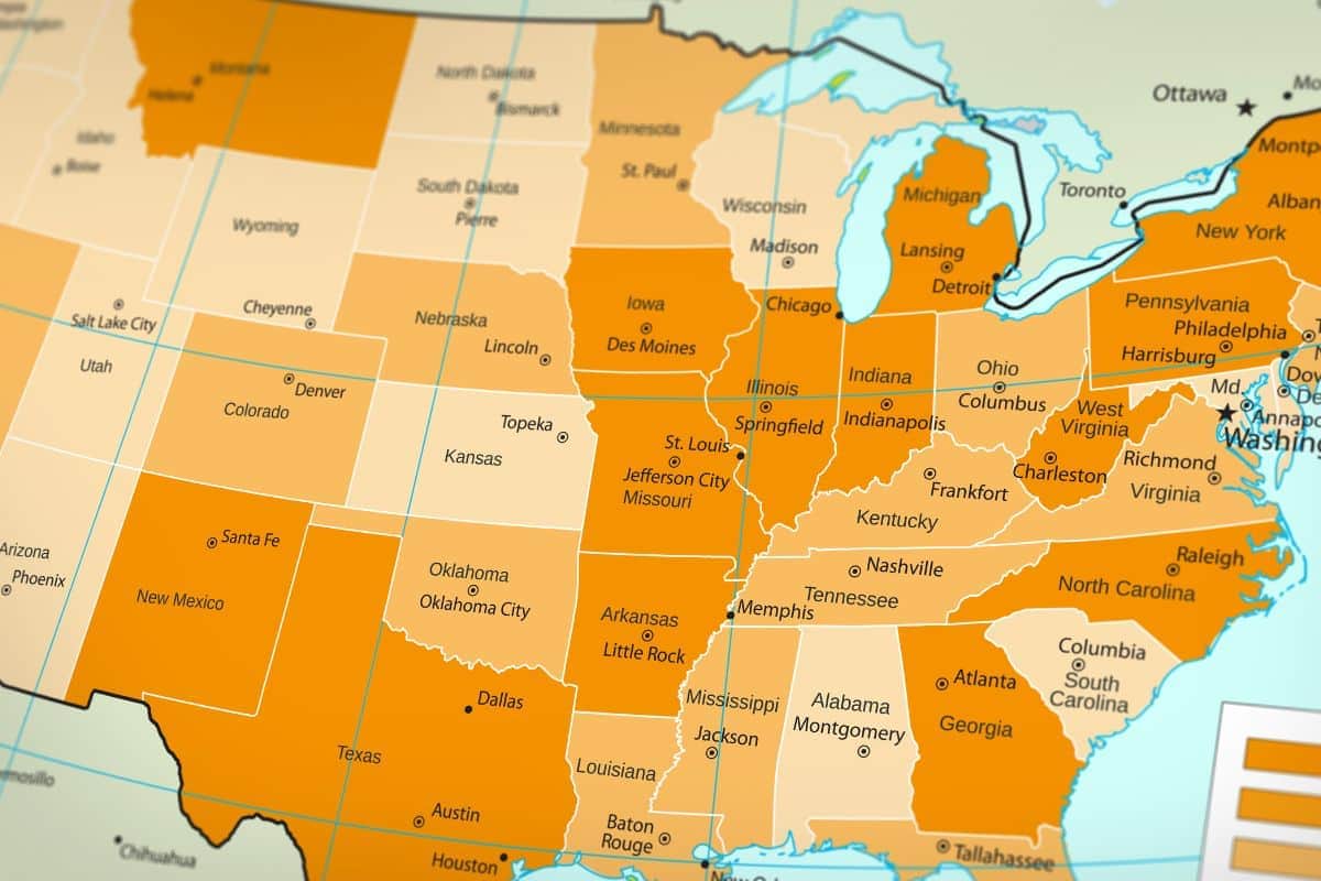 A map of the United States highlighting states where delta 9 is legal. A map of the United States highlighting states where delta 9 is legal.
