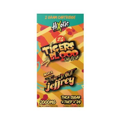 HiXotic Trap'd Out Jeffrey Vape Cartridges 2g Tigers Blood