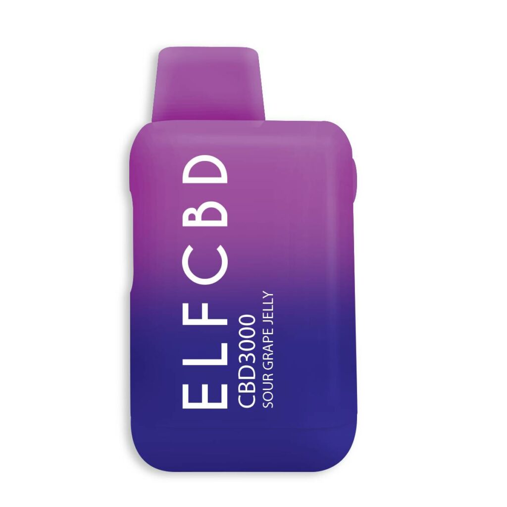 elfcbd 3000 premium cbd disposables sour grape jelly