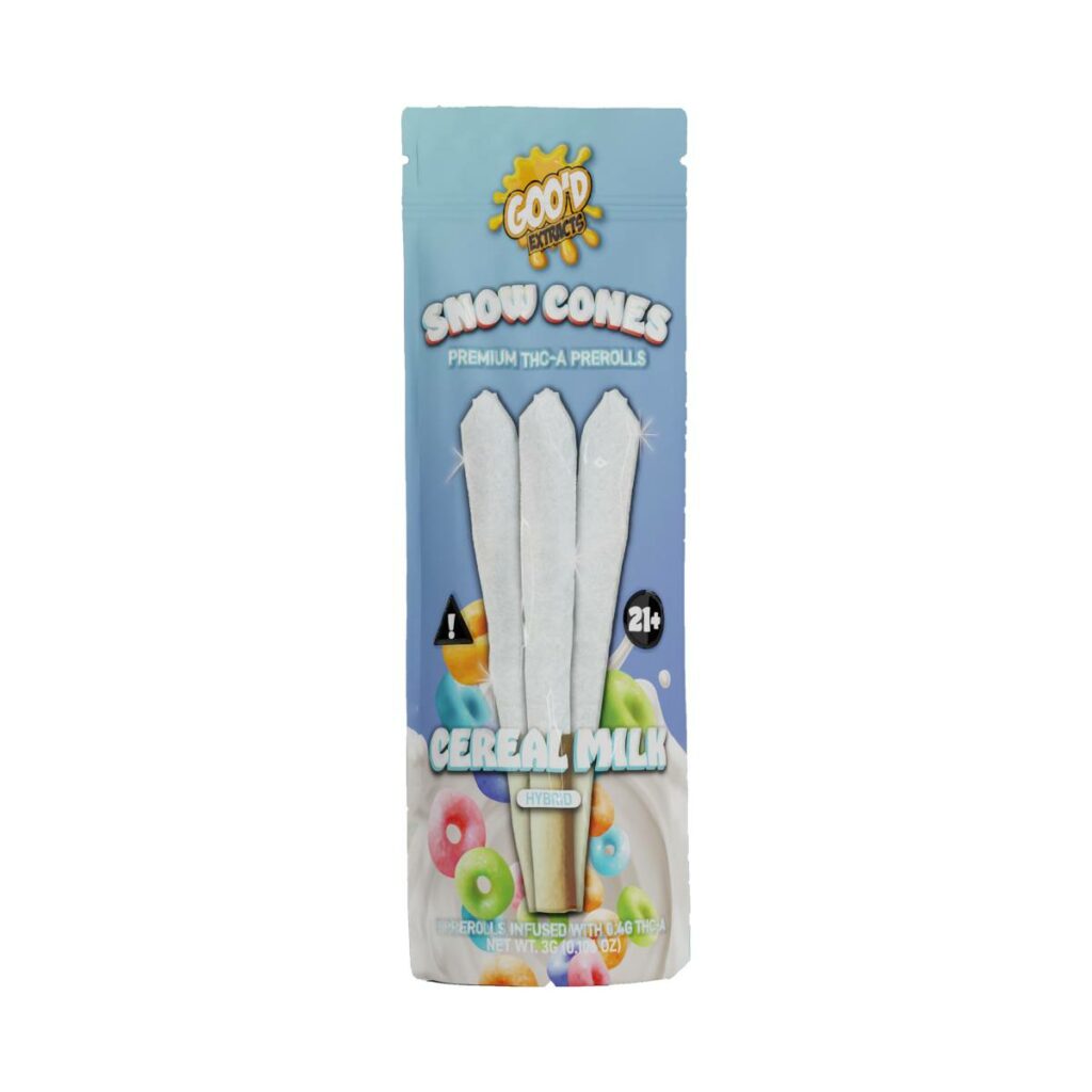 Goo'd Extracts Snow Cones THCa Diamonds Preroll Cereal Milk 3g