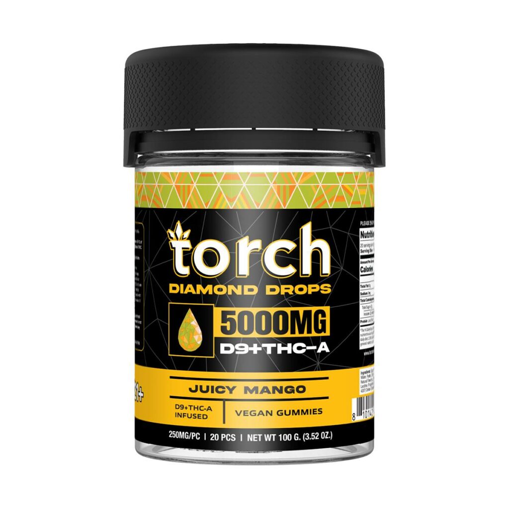 torch diamond drops vegan gummies juicy mango