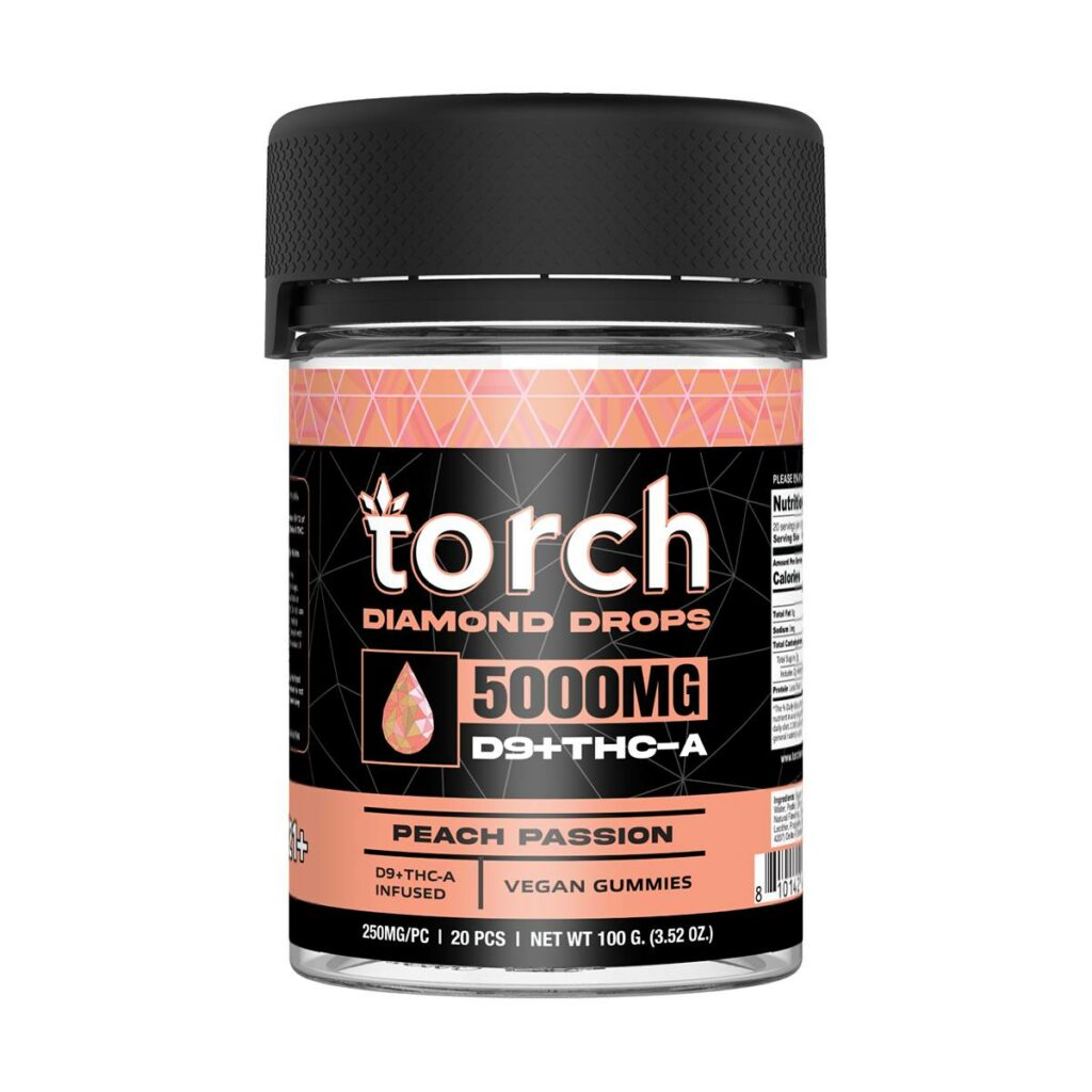 torch diamond drops vegan gummies peach passion