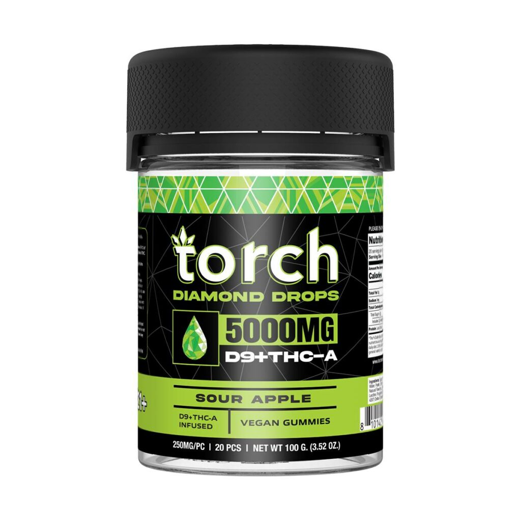 torch diamond drops vegan gummies sour apple