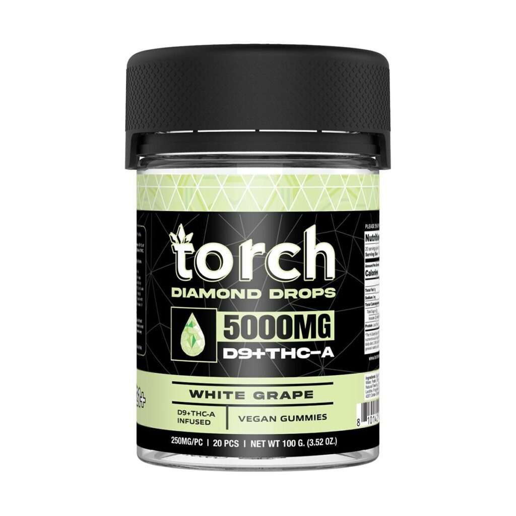 torch diamond drops vegan gummies white grape
