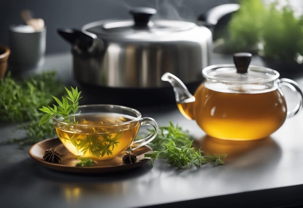 How to make a cup of herbal tea.
